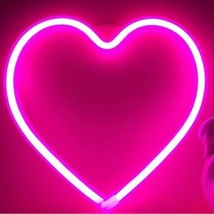 NEVER OPENED Neon Pink Heart Sign